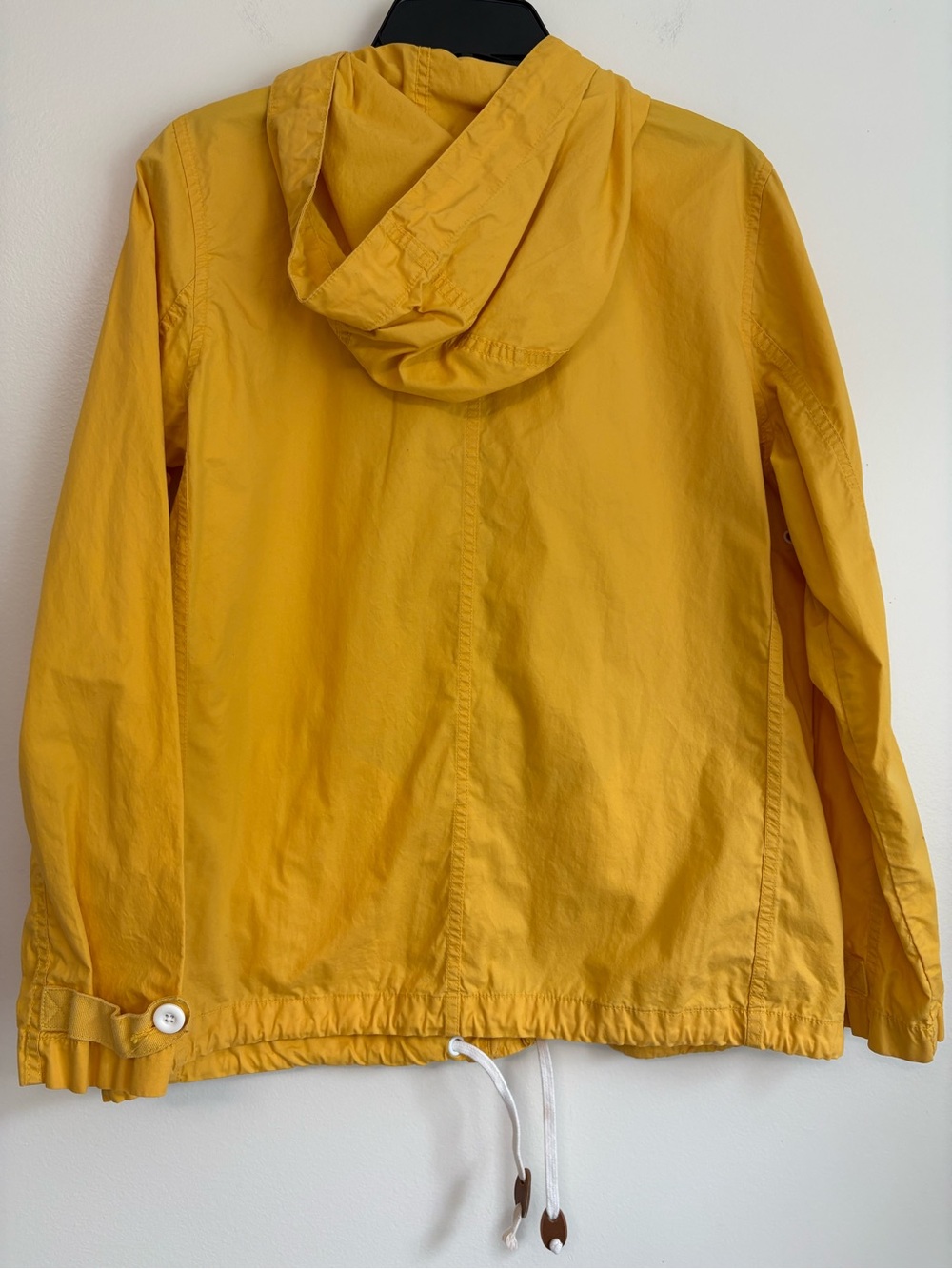 Y2K Gap Yellow Hooded Button-Up Anorak Nautical Retro Jacket Sz L 100% Cotton - Picture 7 of 10